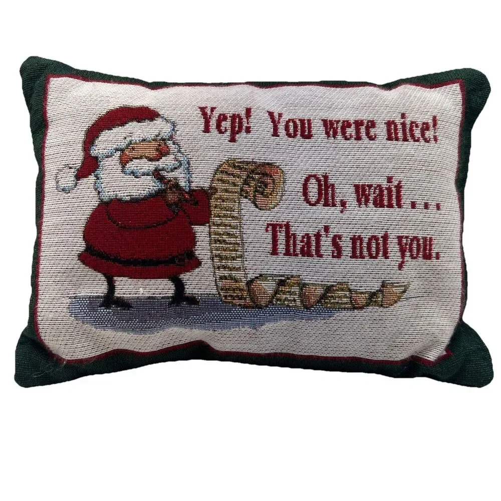 Christmas‎ Santa Humor Tapestry Small Throw Decorative Pillow